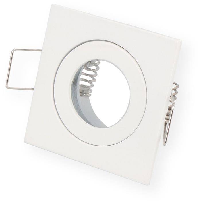 LED Einbaurahmen Bad Feuchtraum Quadratisch IP44 55x55x21mm Weiß Aluminium Spot GU4 MR11