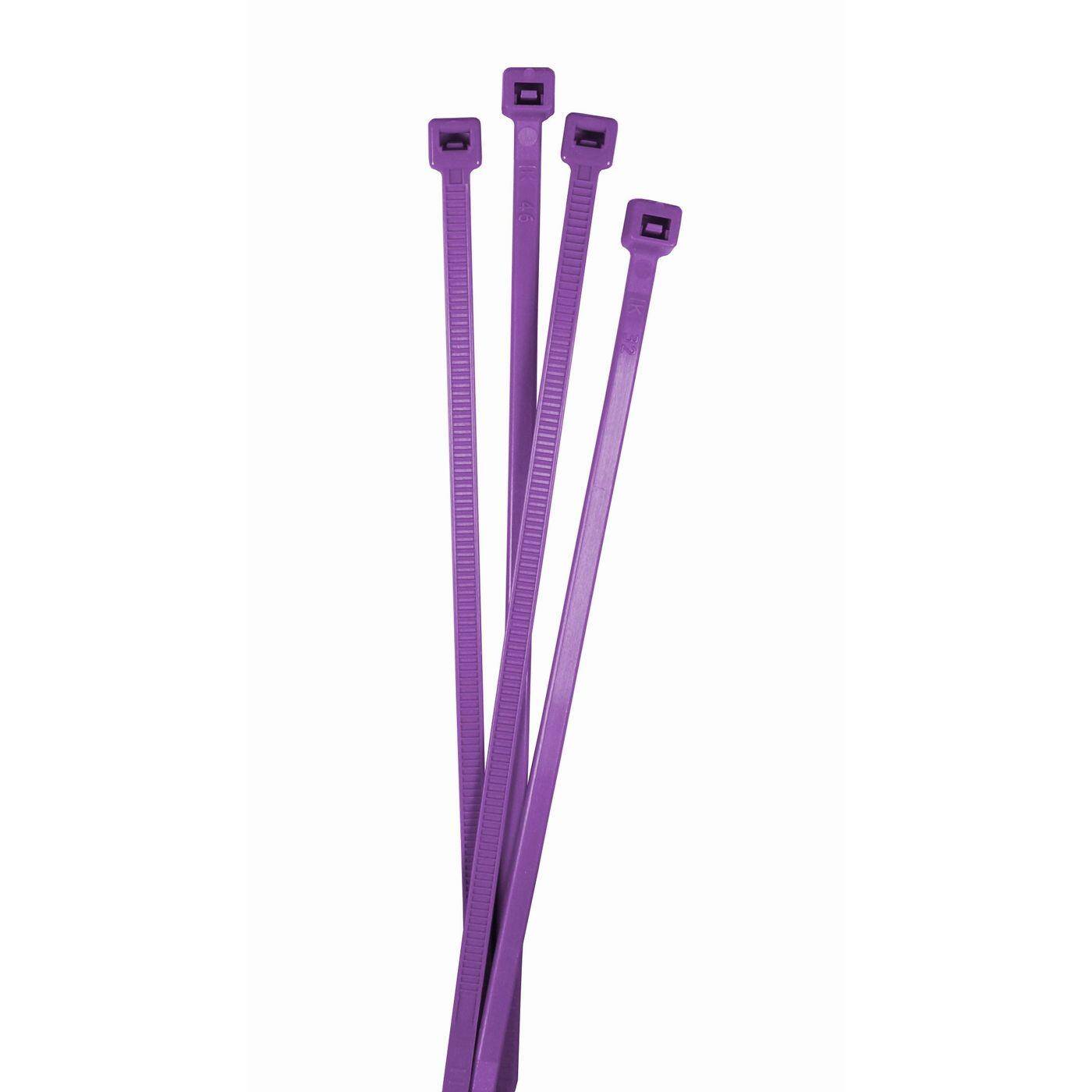 100x Cable tie 300 x 4,8mm Purple 22,2kg PA6.6 Polyamide Industrial quality