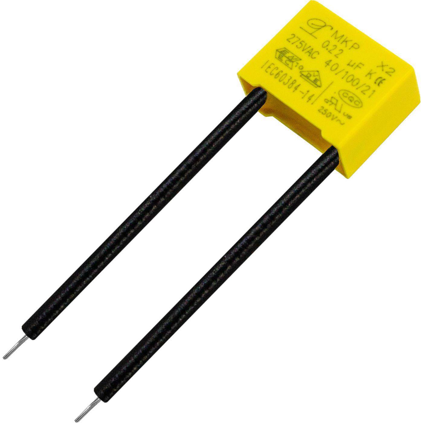 Lumonic MKP Entstörkondensator | 0,22µF 275V AC I 2-Pin Anschluss I 2-Pin I 0,22uF, 220nF I Kondensator gegen Flackern | für Haushaltsgeräte, Elektrowerkzeuge, Gebäudetechnik, Industrieanwendungen, LED