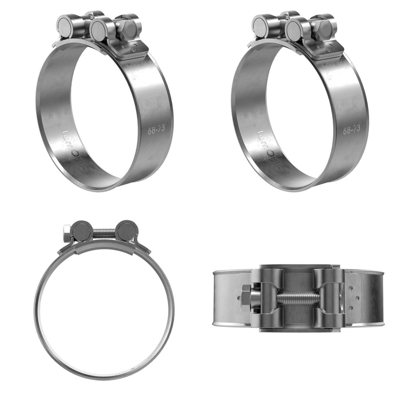 4x Lumonic Gelenkbolzenschelle Edelstahl 68-73mm V2A Auspuffschelle für Bau PKW LKW