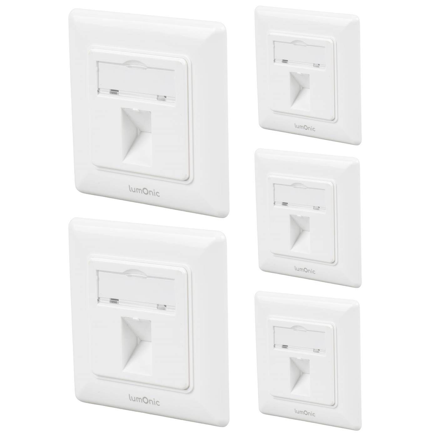 Set of 2 Keystone flush-mounted frame, 1-Port, , ABS plastic, for Keystone RJ45, HDMI, USB modules