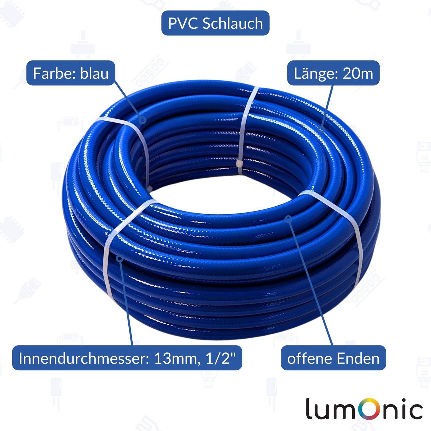 20m Compressed air hose 13mm Compressed air Water hose PVC hose up to 16 bar Flexible, abrasion-resistant and fabric-reinforced 20m Compressed air hose 13mm Compressed air Water hose PVC hose up to 16 bar Flexible, abrasion-resistant and fabric-reinforced