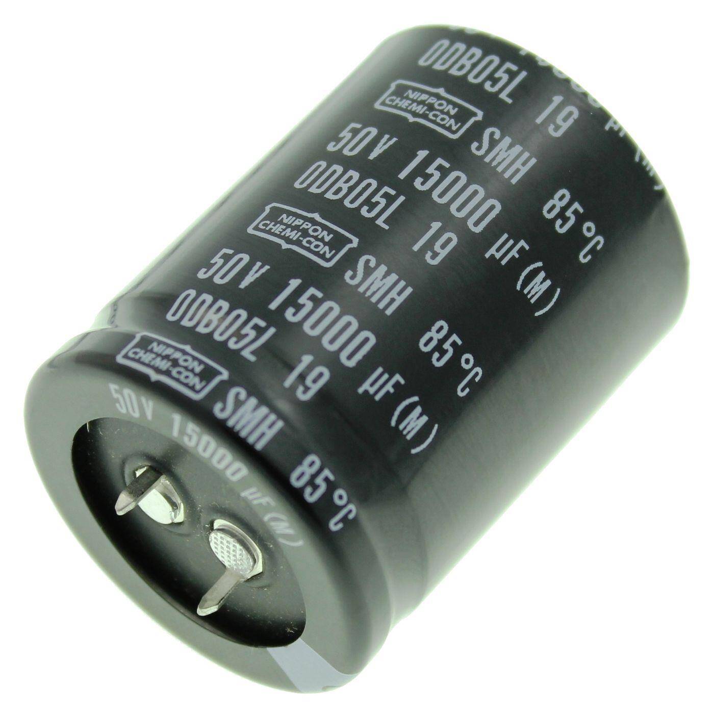 Snap-In Elko Capacitor 15000µF 50V | Electrolytic capacitor up to a temperature of 85°C | 35x45mm | 15000uF ESMH500VSN153MA45S United Chemi-Con