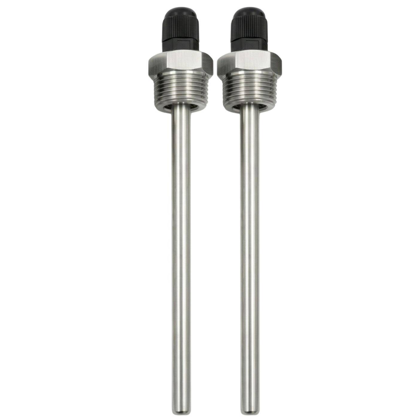 Lumonic Set of 2 immersion sleeves V2A stainless steel 3/4 inch | 250mm Installation length | Perfect fit for 6mm temperature sensors | for buffer storage, heating, solar + smart home