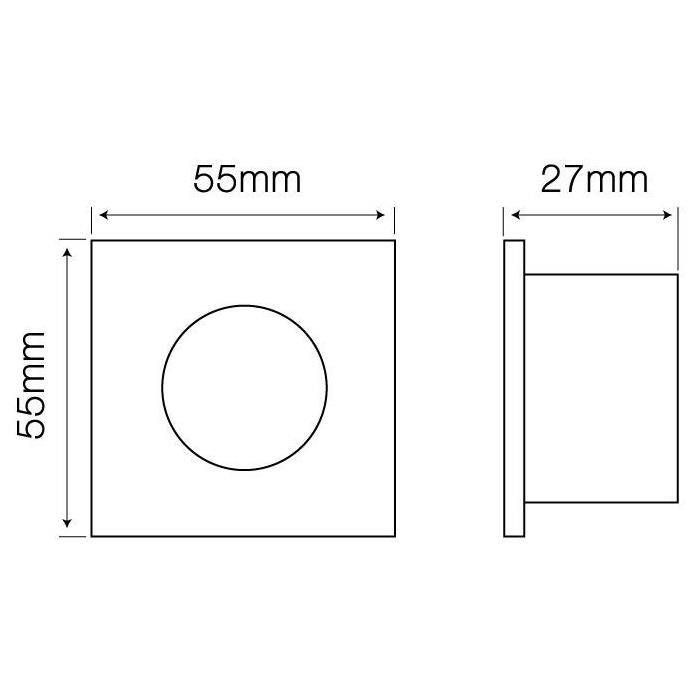 LED Einbaurahmen Bad Feuchtraum Quadratisch IP44 55x55x21mm Weiß Aluminium Spot GU4 MR11