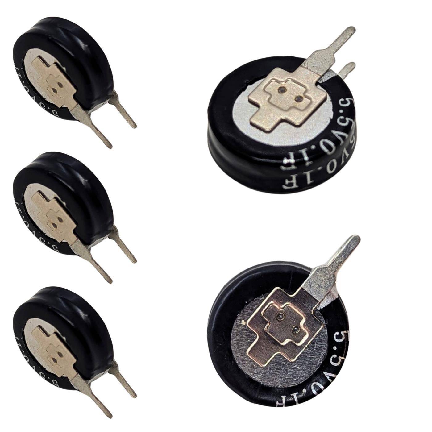 5x Supercap 0,1F 5,5V V-Type, direkt einsetzbarer EDLC, hohe Kapazität, 5,5V Monoblock - kein Balancing notwendig, Flackerschutz, Backup, Arduino, SPS, Heizung