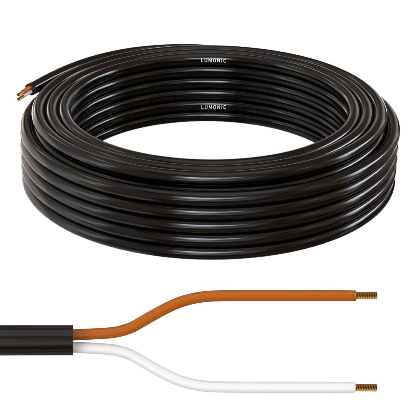 1m FLRYY Fahrzeugleitung 2x0,50mm² rund Kabel KFZ Anhängerkabel Niedervolt