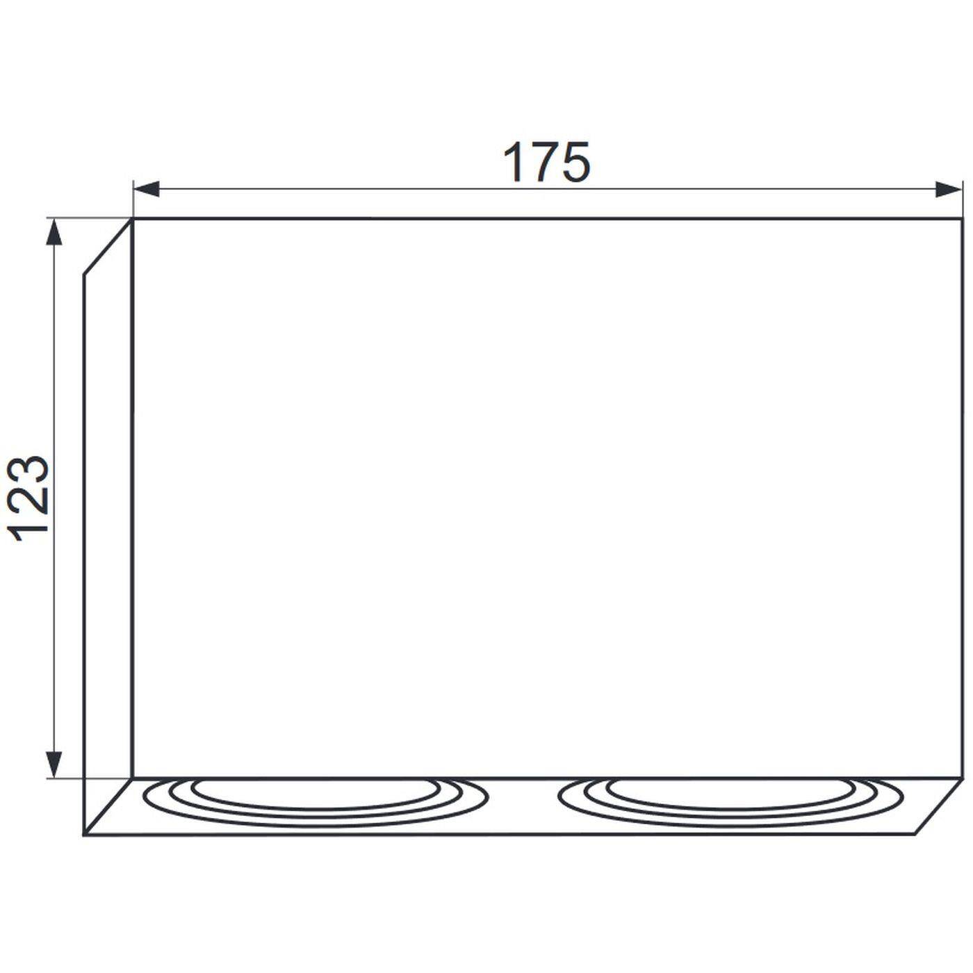 LED Aufbaurahmen Twin Quadratisch 175x95x125mm Weiß Aluminium Schwenkbar Spot GU10 MR16