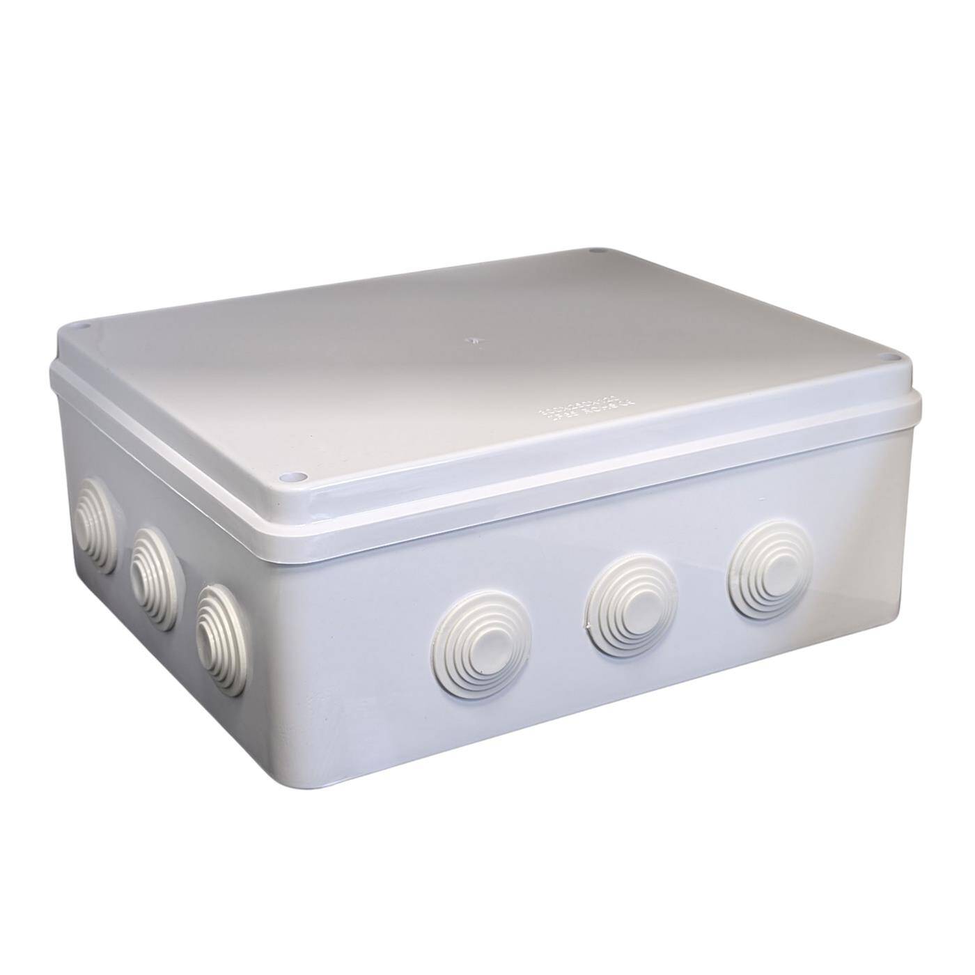 Verteilerdose Aufputz IP65 300x250x120mm 12 Öffnungen Abzweigdose Wasserdicht Weiß Anschlussdose Klemmdose
