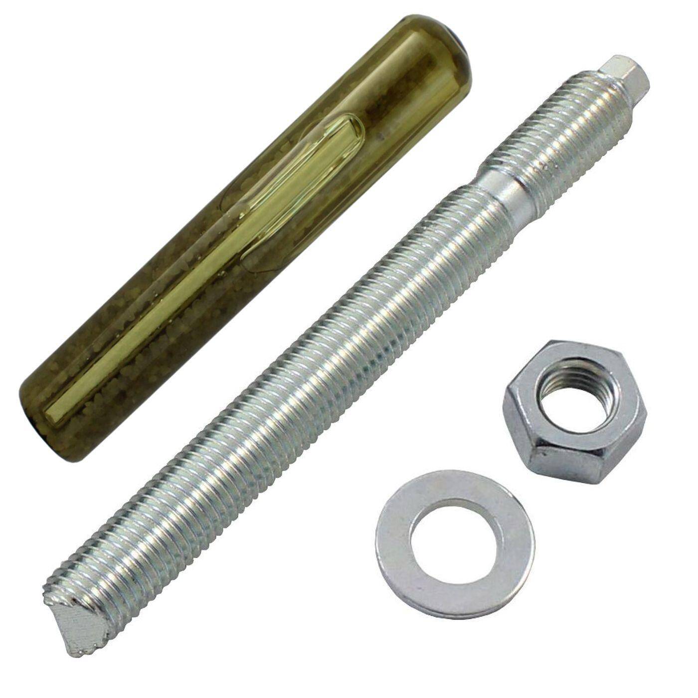Lumonic Ankerstange + Verbundankerpatrone M16 x 165 Verzinkt I Zur Verwendung als Keilanker, Metalldübel, Bolzenanker, Blitzdübel I Für verschiedene Arten Durchsteckmontagen