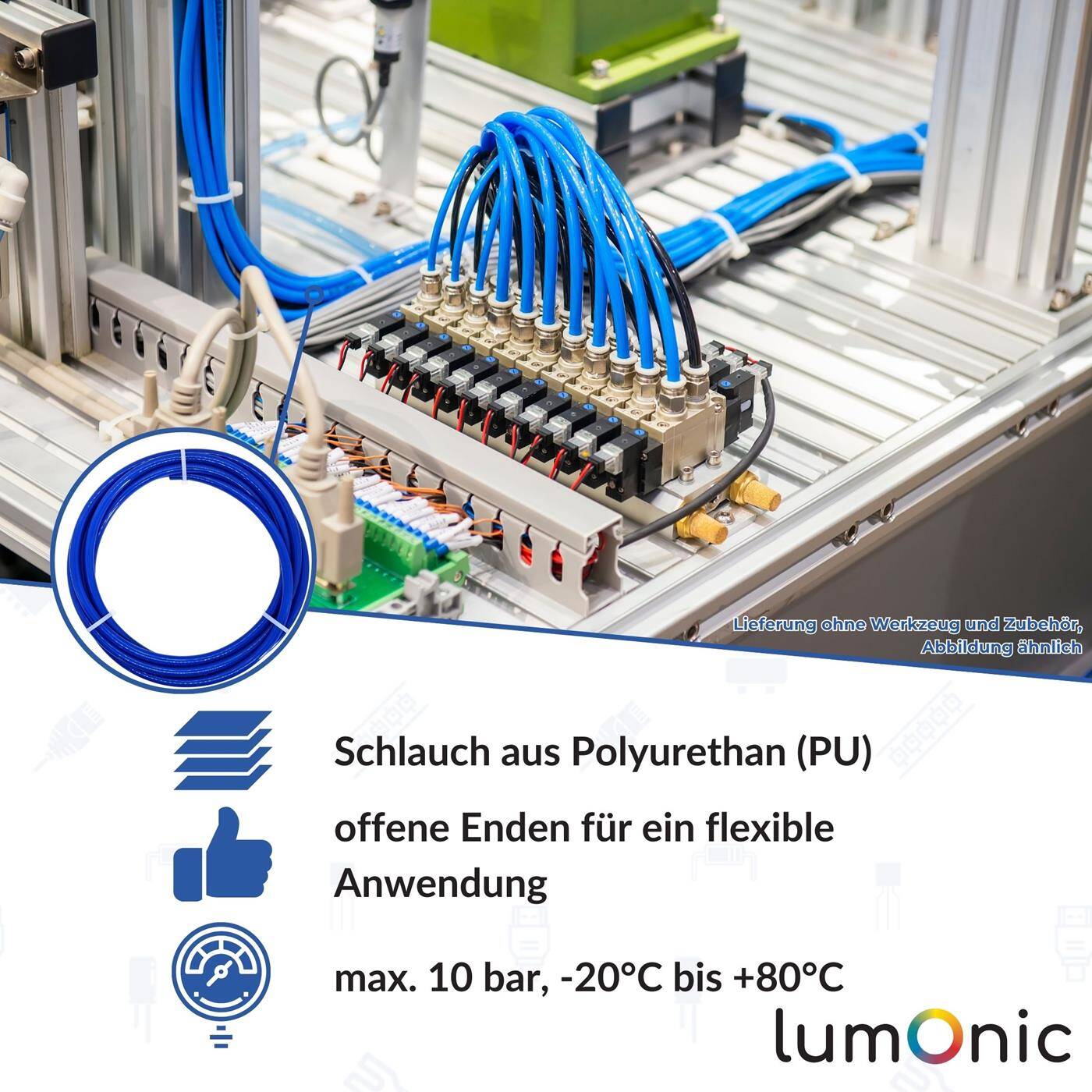 10m Druckluftschlauch PU 2,5/4mm Maschinenbau Pneumatiksysteme Werkstatt PU Schlauch Polyurethan flexibel, abriebfest 10m Druckluftschlauch PU 2,5/4mm Maschinenbau Pneumatiksysteme Werkstatt PU Schlauch Polyurethan flexibel, abriebfest