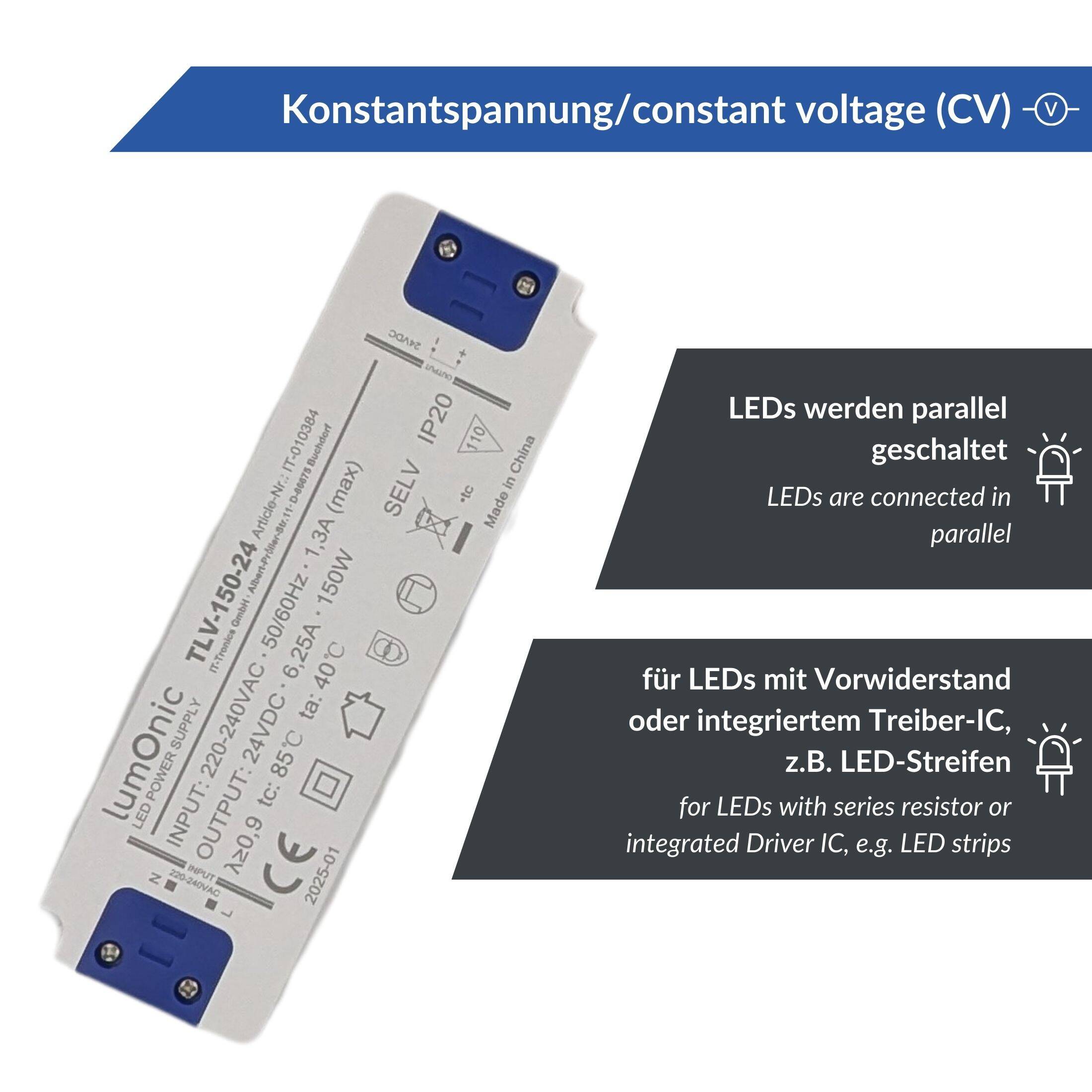 Zeigt einen LED Trafo mit Konstantspannung.