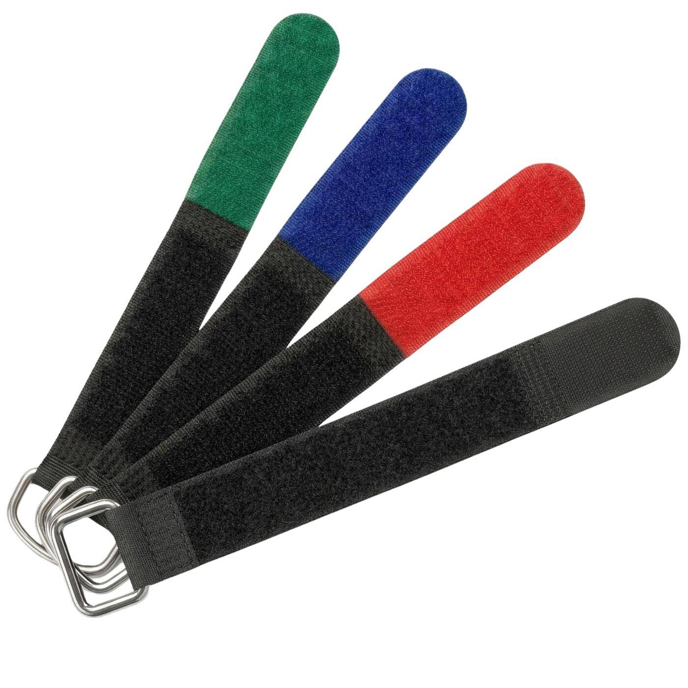 Lumonic 10 Piece Velcro cable ties black, 600x38mm, crossed, Robust metal eyelet, cable Velcro reusable several times, Simple cable management and organization