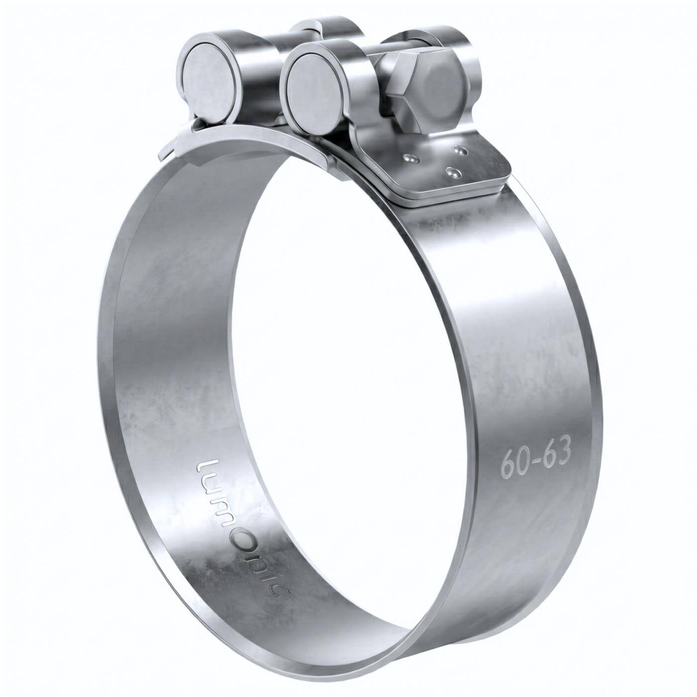 1x Lumonic Gelenkbolzenschelle 60-63mm  Auspuffschelle für Bau PKW LKW