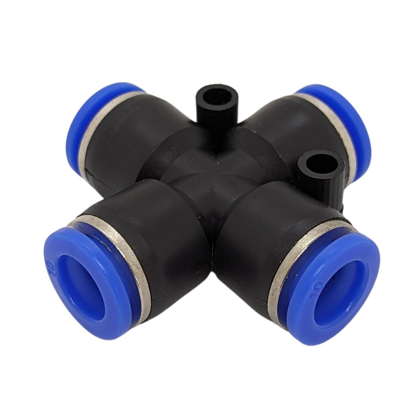 PU Schlauch X-Steckverbinder 10mm X-Stück Push-in pneumatischer Steckverbinder Kreuz-Verbinder Druckluft & Automatisierung