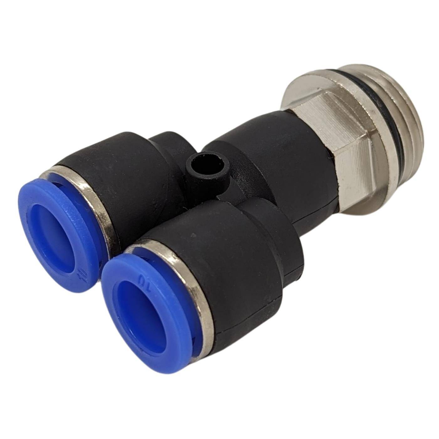 PU Schlauch Y-Steckverbinder Fitting mit Außengewinde 10mm*1/2Zoll Y-Stück Push-in pneumatischer Steckverbinder Y-Verteiler Druckluft & Automatisierung