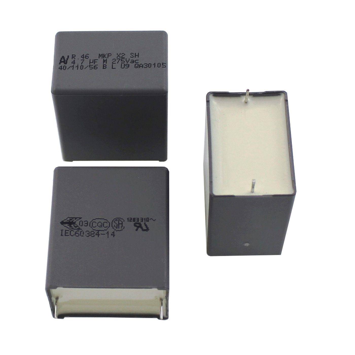 Arcotronics MKP Interference suppression capacitor | 4,7µF 275V AC I 2-Pin Connection I 2-Pin I 4,7uF, 4700nF I Capacitor against flickering | for household appliances, power tools, building technology, industrial applications, LED