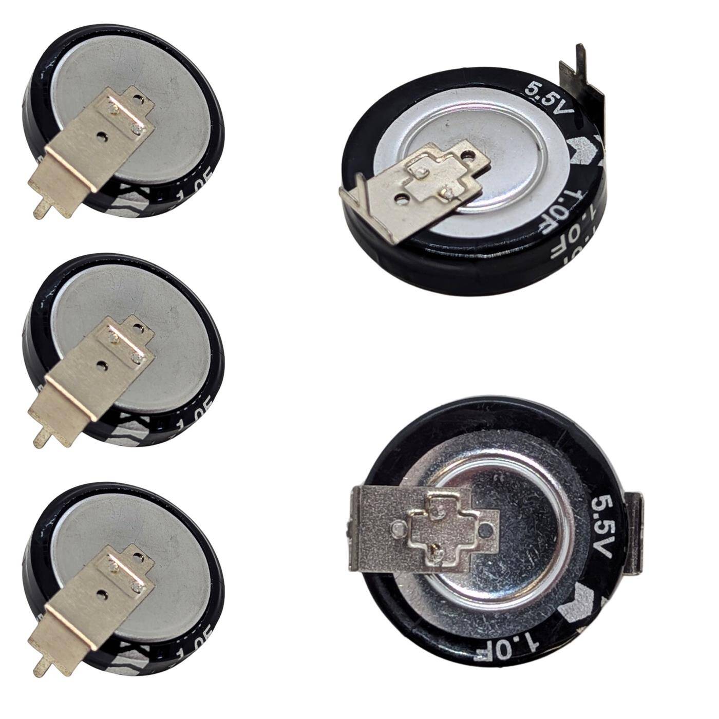 5x Supercap 1,0F 5,5V H-Type, EDLC for direct use, high capacity, 5.5V monoblock - no balancing necessary, flicker protection, backup, Arduino, PLC, heating
