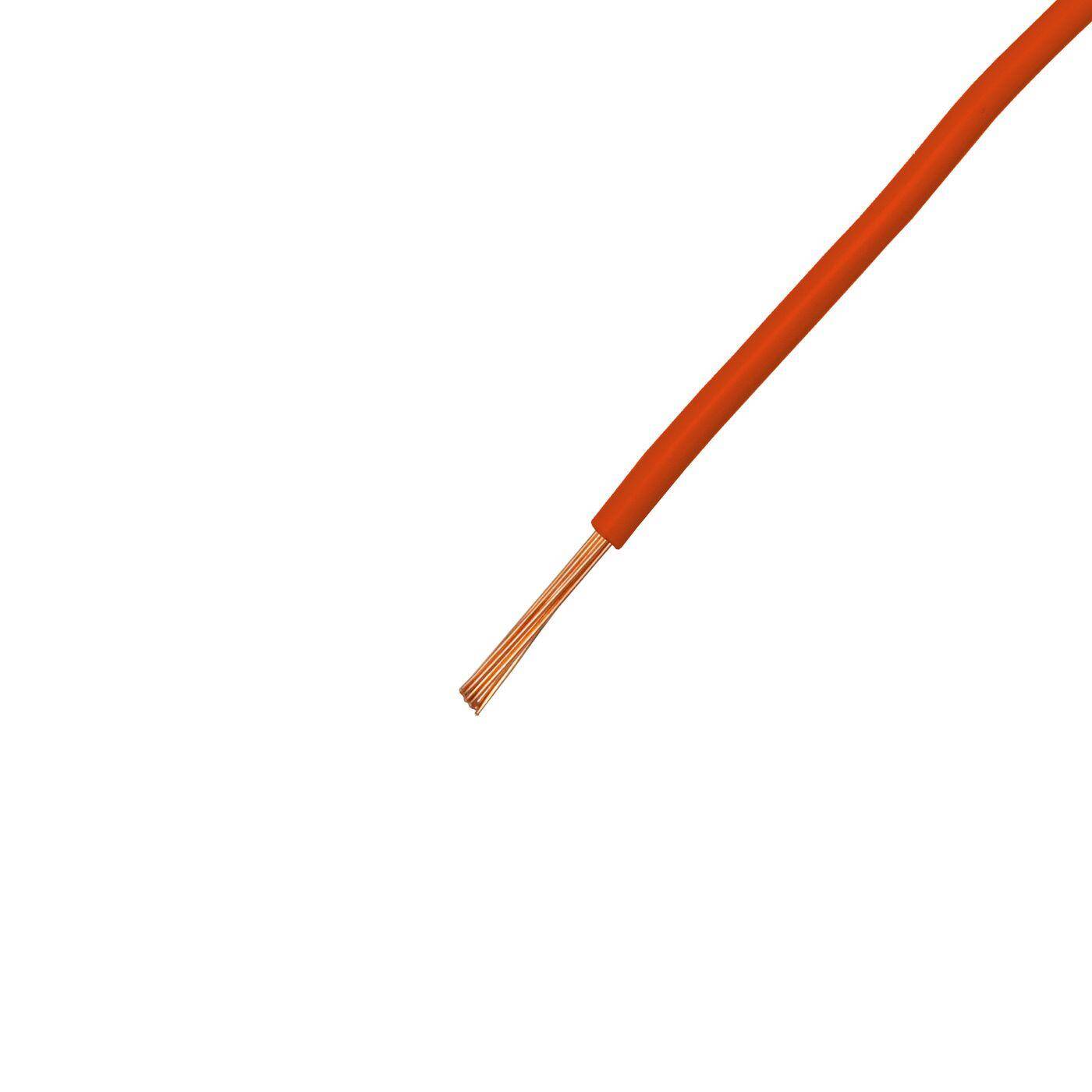 1m FLRY Fahrzeugleitung Orange 0,5mm² rund Kabel Litze KFZ Stromkabel