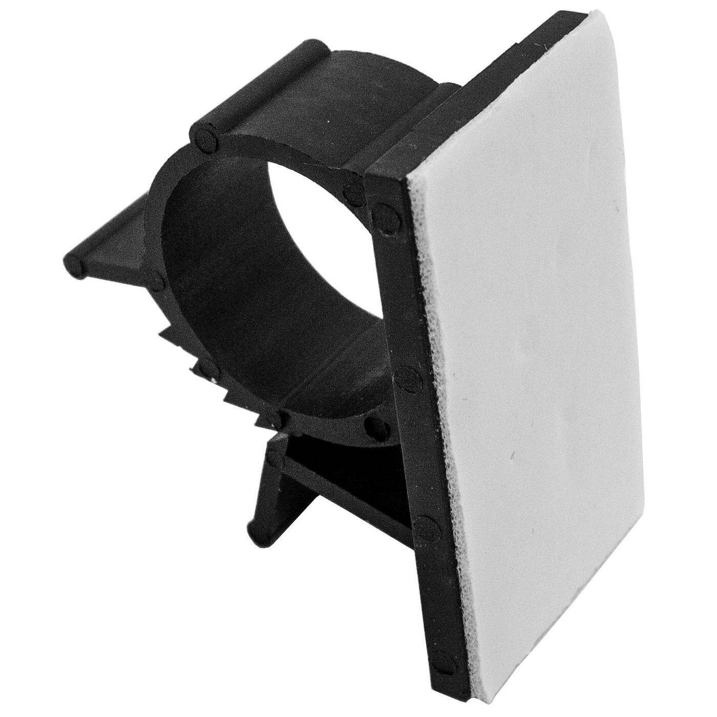 50x einstellbare Kabelschelle 7,9-10,3mm schwarz mit Klebesockel 25x19mm Kabelklemme