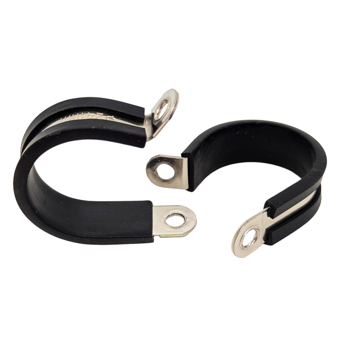 5x P-Clip Cable clamp Stainless steel V2A with Rubber 24mm Pipe clamp Mounting clip
