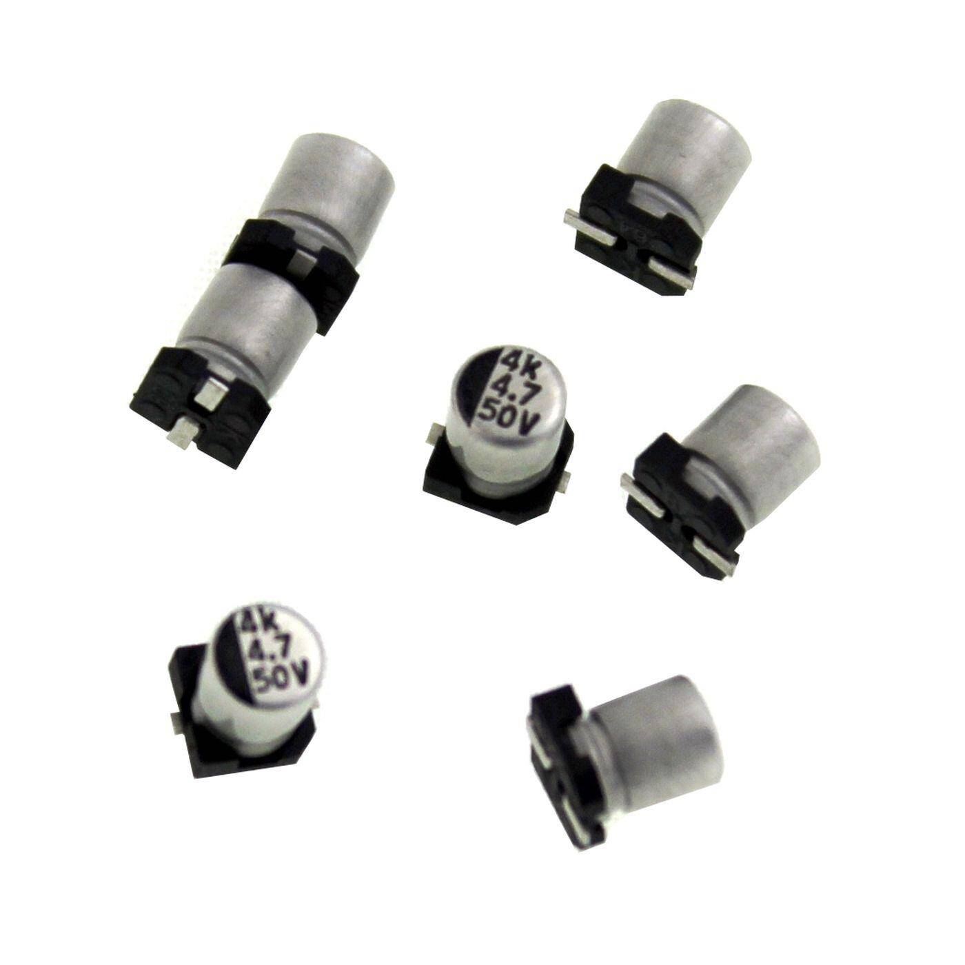 SMD Elko Kondensator 4,7µF 50V | Elektrolytkondensator bis zu einer Temperatur von 85°C | 4x5,4mm | 4,7uF CA050M4R70REB4A Yageo