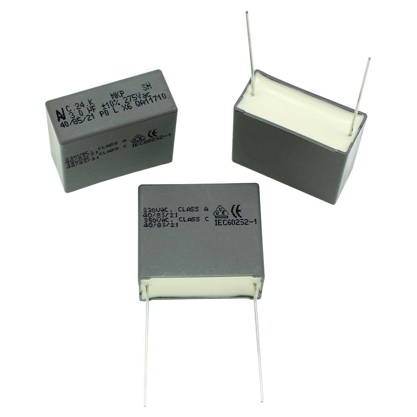 Motorkondensator 3µF 275V AC RM27,5 C24KR43004001K 3uF