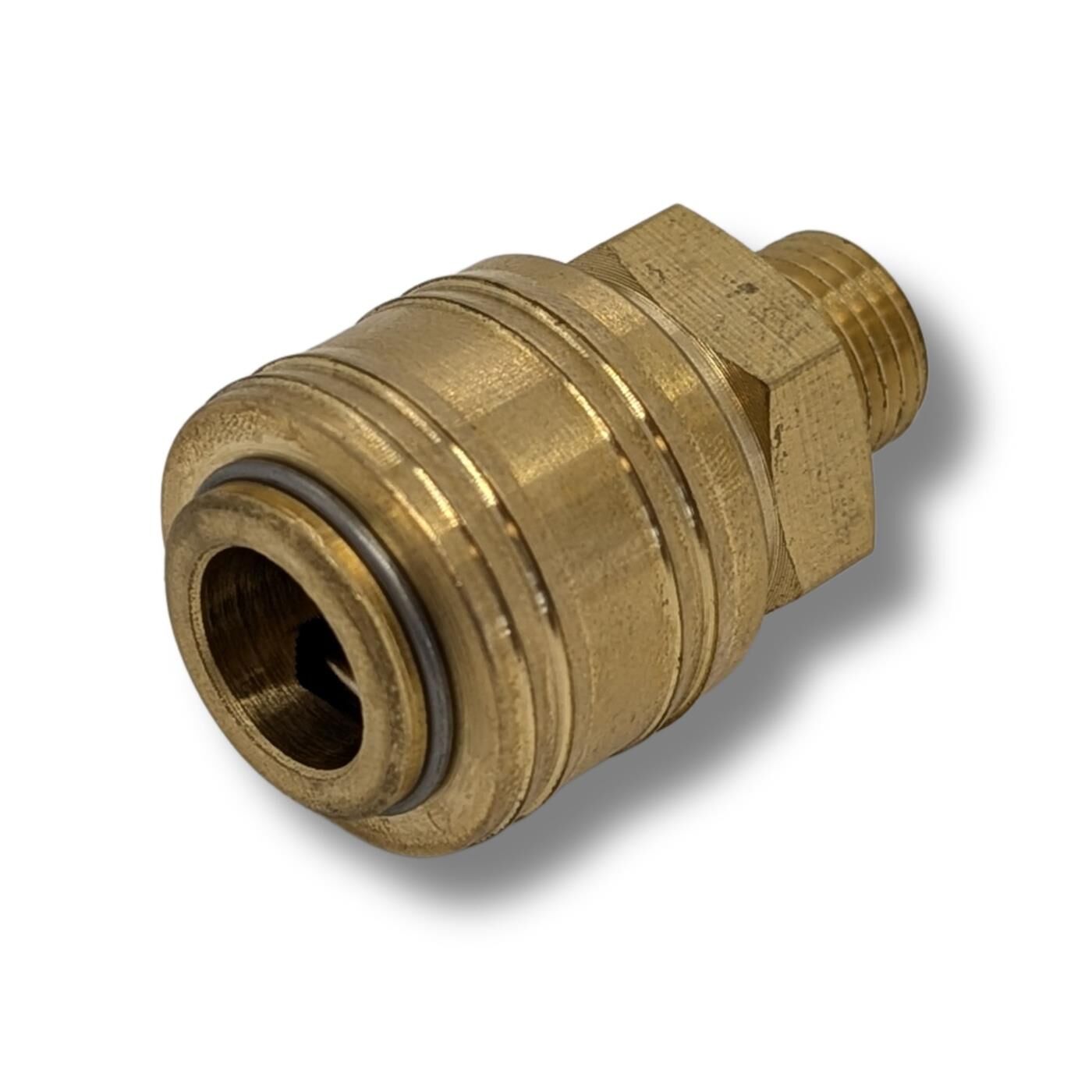 Coupling socket with external thread I 1/4" I made of brass I Compressed air coupling socket I Quick coupling I for workshops, businesses and DIY enthusiasts