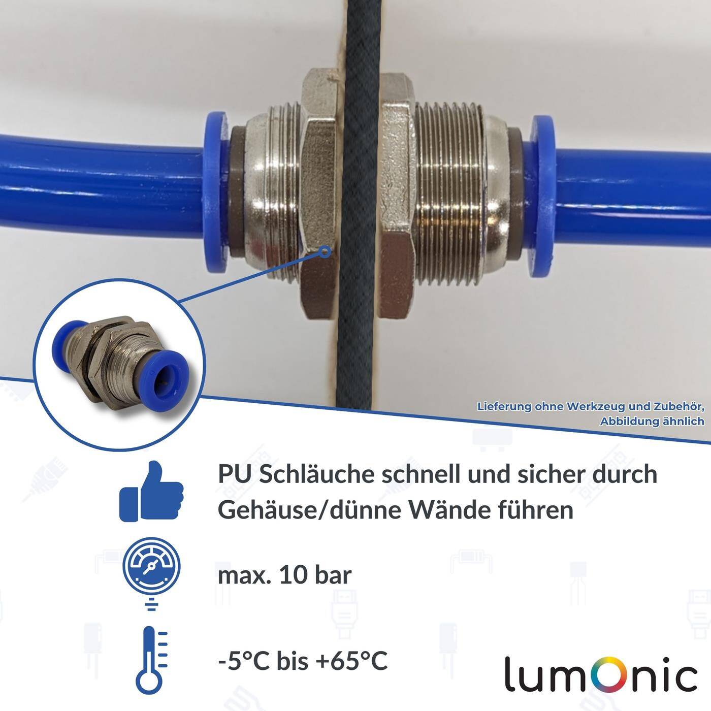 PU conduit bulkhead fitting with plug connector 4mm Bulkhead Fitting Pneumatic plug connector Fitting Compressed air
