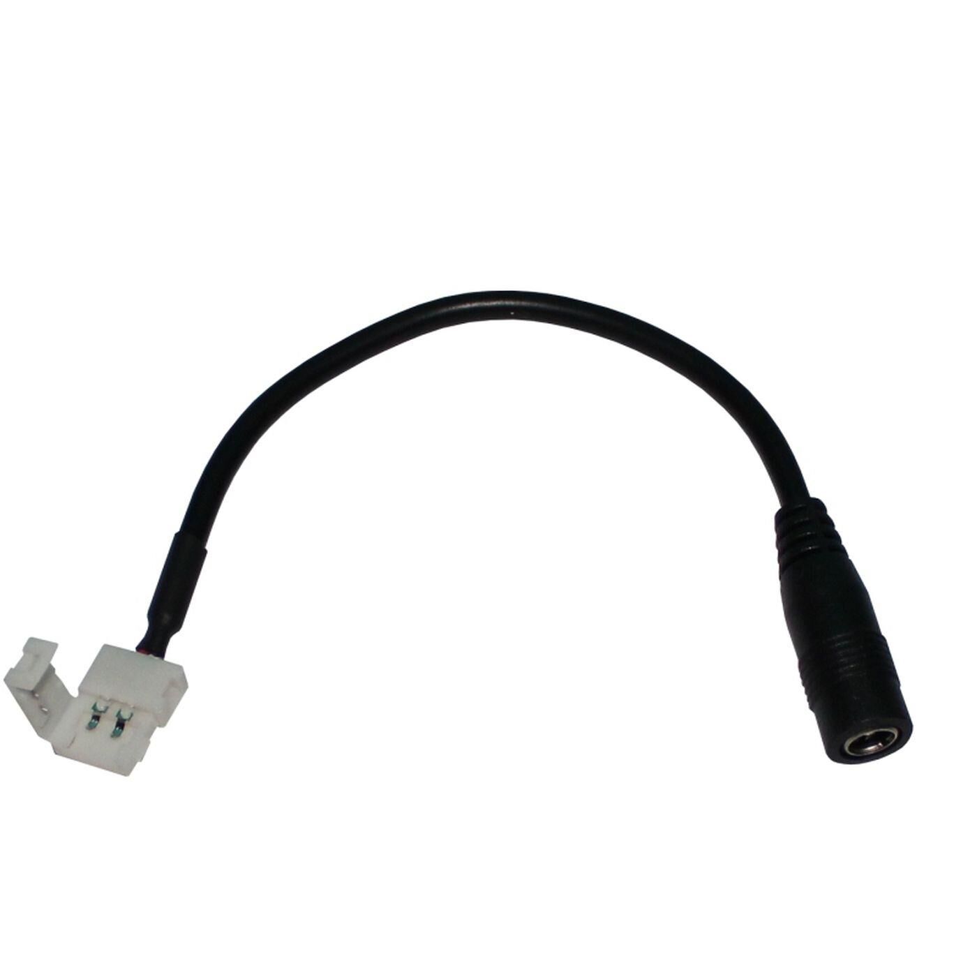 15cm LED DC Verbinder DC Buchse 5,5/2,1mm -> Clip Schwarz für einfarbige LED Streifen 2-Pin