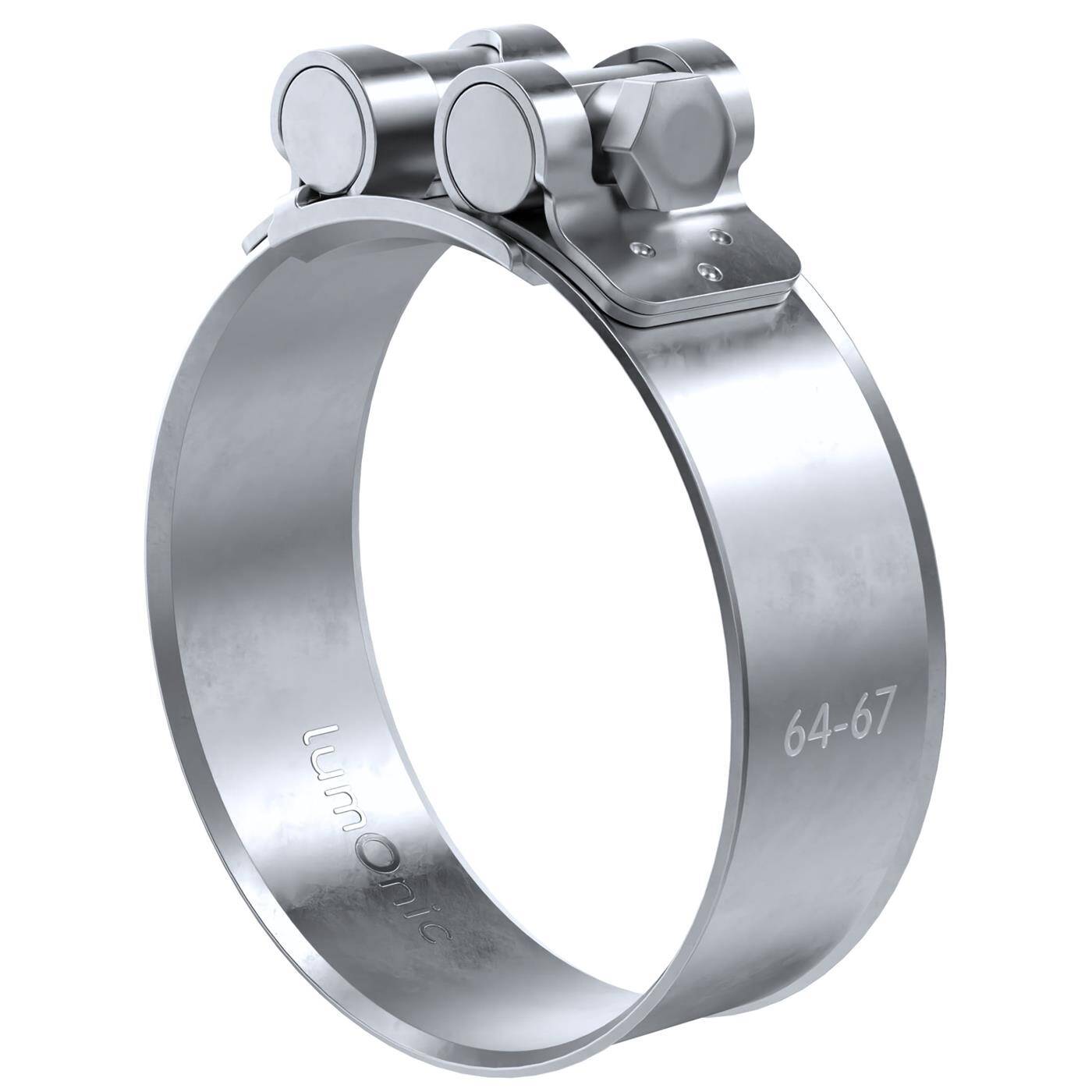1x Lumonic Gelenkbolzenschelle 64-67mm  Auspuffschelle für Bau PKW LKW