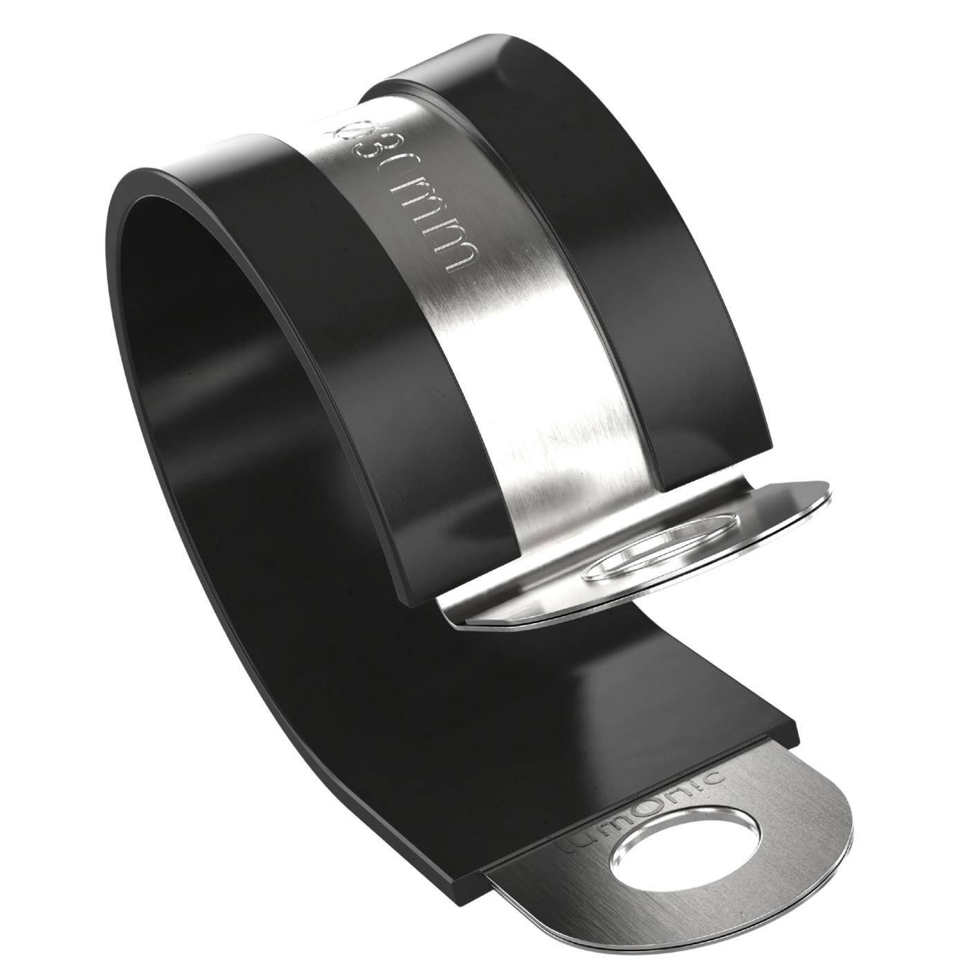 5x P-Clip Leitungsschelle Edelstahl V2A mit Gummi 30mm Rohrschelle Befestigungsschelle