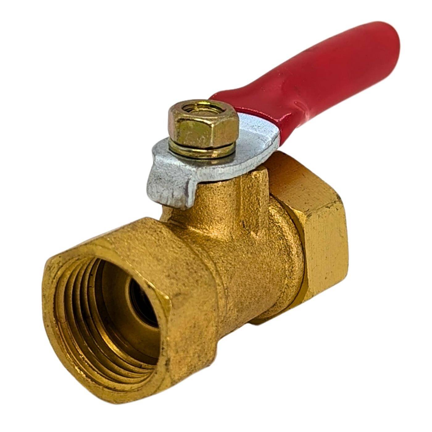 Kugelhahn rund mit Hebelgriff 3/8 Zoll 2 x Innengewinde korrosionsbeständiges Messing Absperrhahn für Druckluft Werkstatt
