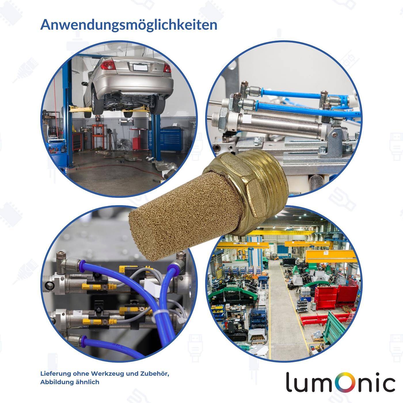PU Schlauch Schalldämpfer mit Gewinde 1/2" Luftschalldämpfer pneumatischer Schalldämpfer Druckluft-Schalldämpfer Druckluft & Automatisierung