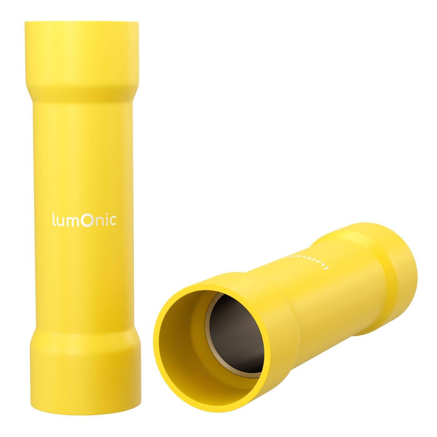 Lumonic 25x Butt connector fully insulated | 4-6mm² Yellow | Quick cable repair without soldering | Vibration-resistant crimp connectors | Crimp connector made of tinned copper