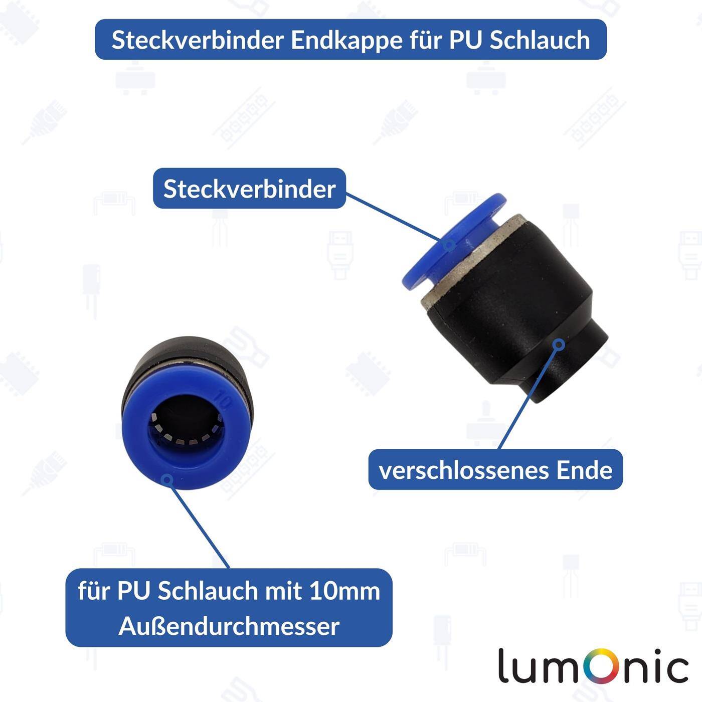 PU hose cap 10mm Blind cap Sealing Pneumatic end cap Plug connection Compressed air