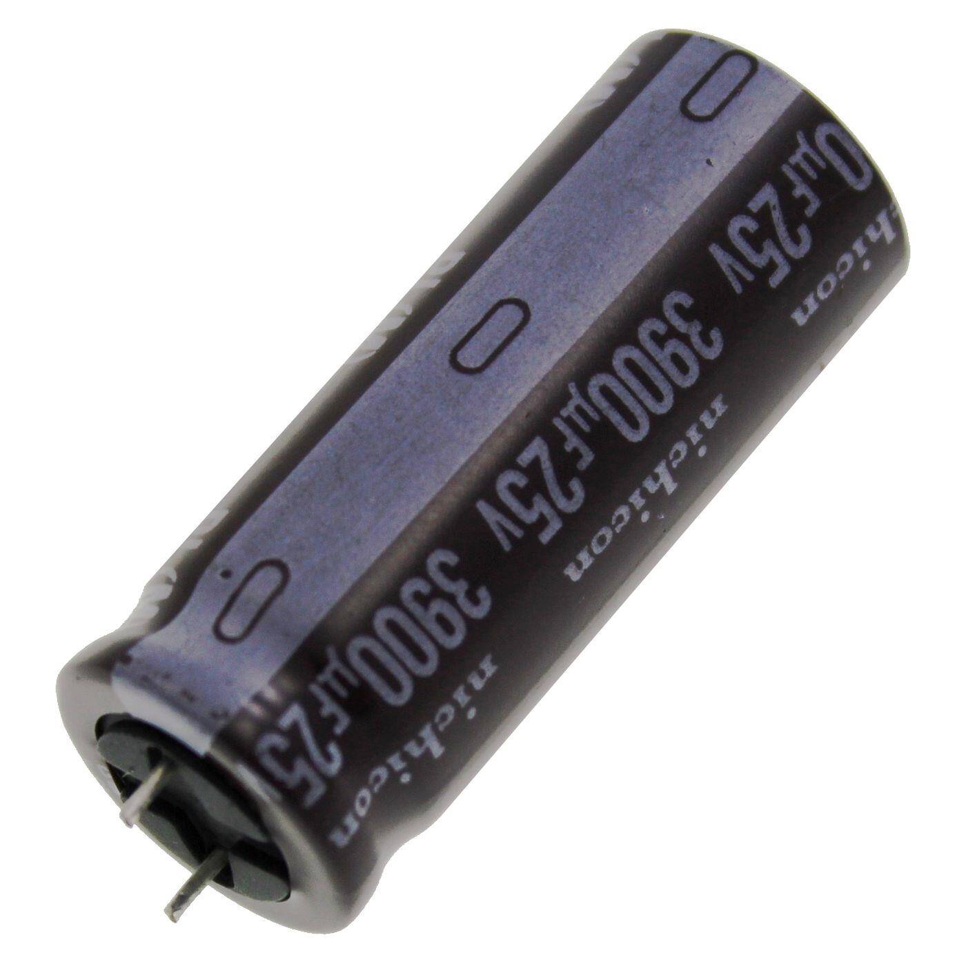 Elko Kondensator Radial 3900µF 25V | Elektrolytkondensator bis zu einer Temperatur von 105°C | 16x40mm | 3900uF UPL1E392MHH1CM Nichicon
