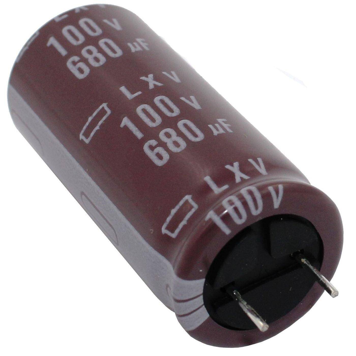Elko Capacitor Radial 680µF 100V | Electrolytic capacitor up to a temperature of 105°C | 18x40mm | 680uF ELXV101EC5681MM40S UCC