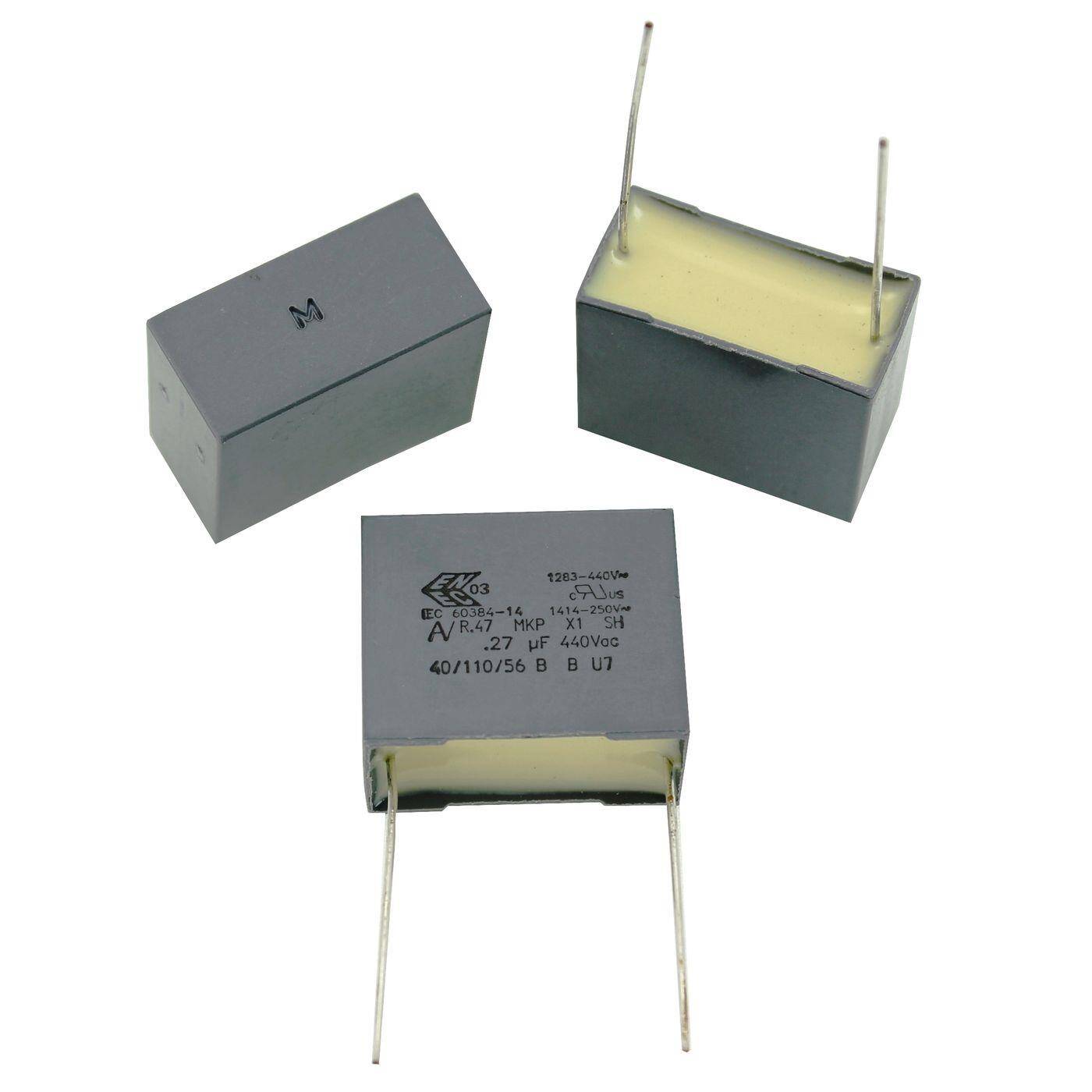 Arcotronics MKP Entstörkondensator | 0,27µF 440V AC I 2-Pin Anschluss I 2-Pin I 0,27uF, 270nF I Kondensator gegen Flackern | für Haushaltsgeräte, Elektrowerkzeuge, Gebäudetechnik, Industrieanwendungen, LED