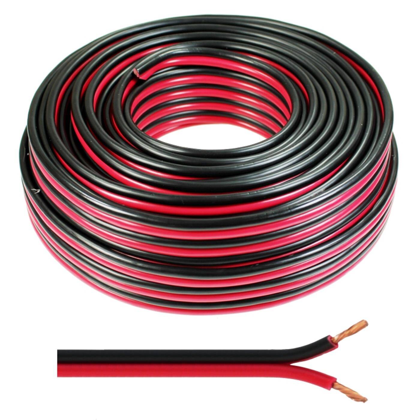 25m Lautsprecherkabel 2x 4mm² Rot Schwarz Audiokabel Boxenkabel
