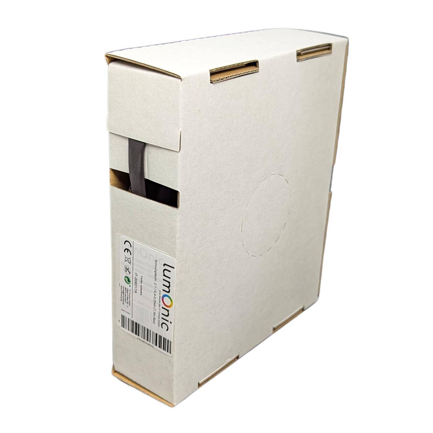 7,5m Schrumpfschlauch Box 2:1 6,4 -> 3,2mm Schwarz Flexibel