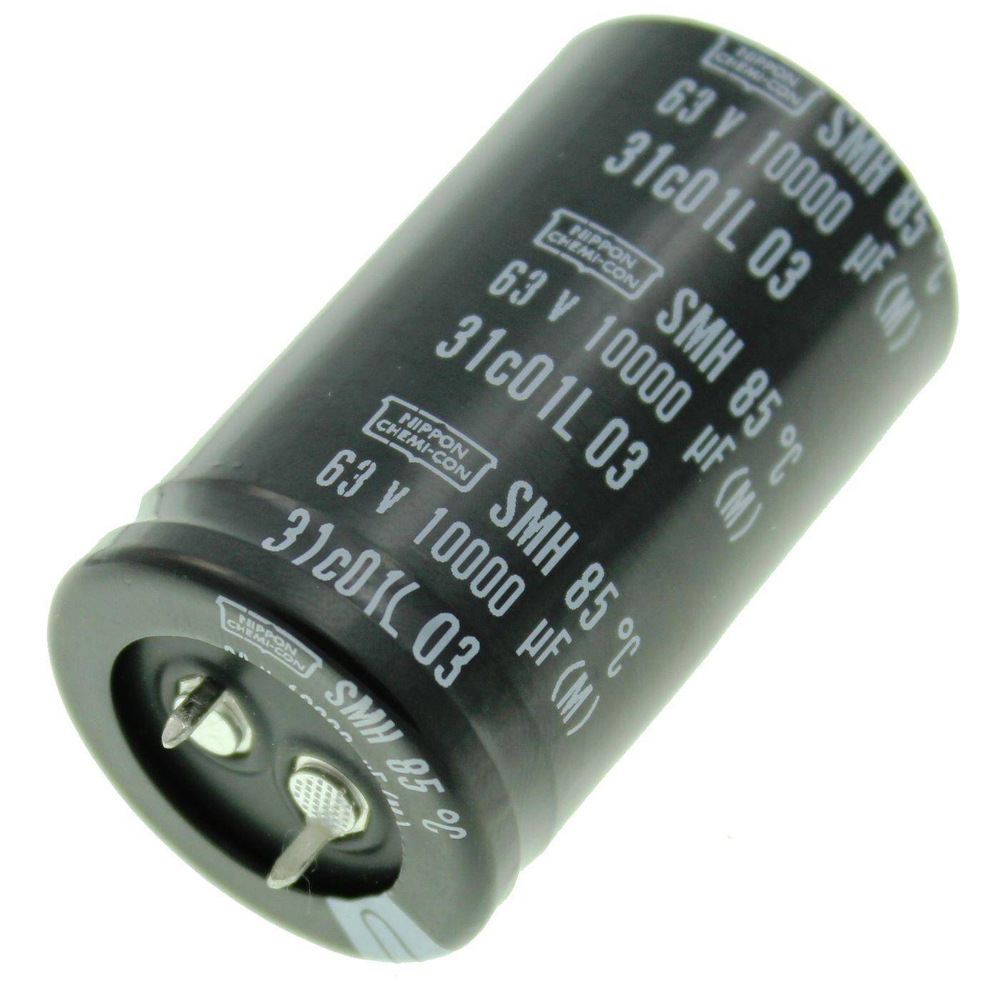 Snap-In Elko Capacitor 10000µF 63V | Electrolytic capacitor up to a temperature of 85°C | 30x50mm | 10000uF ESMH630VSN103MR50S United Chemi-Con