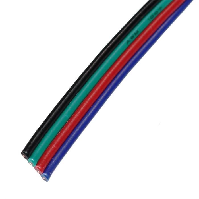 5m RGB LED Extension cable Flat cable Red Green Blue Black