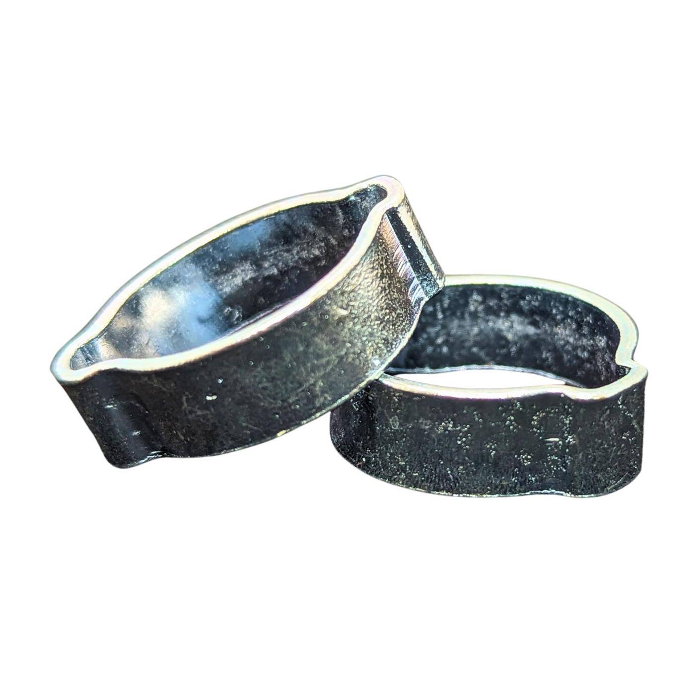 10x 2-ear clip 22-25mm Steel Galvanised Two-ear clamp Hose clamp for Compressed air, Pipe systems, Garden, CAR