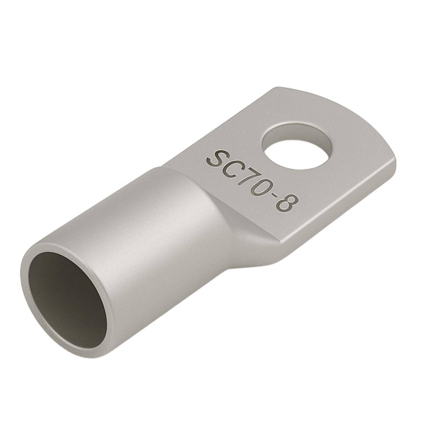 Tubular cable lug blank 70mm² Hole diameter M8 SC70-8 Ring lug Copper tinned