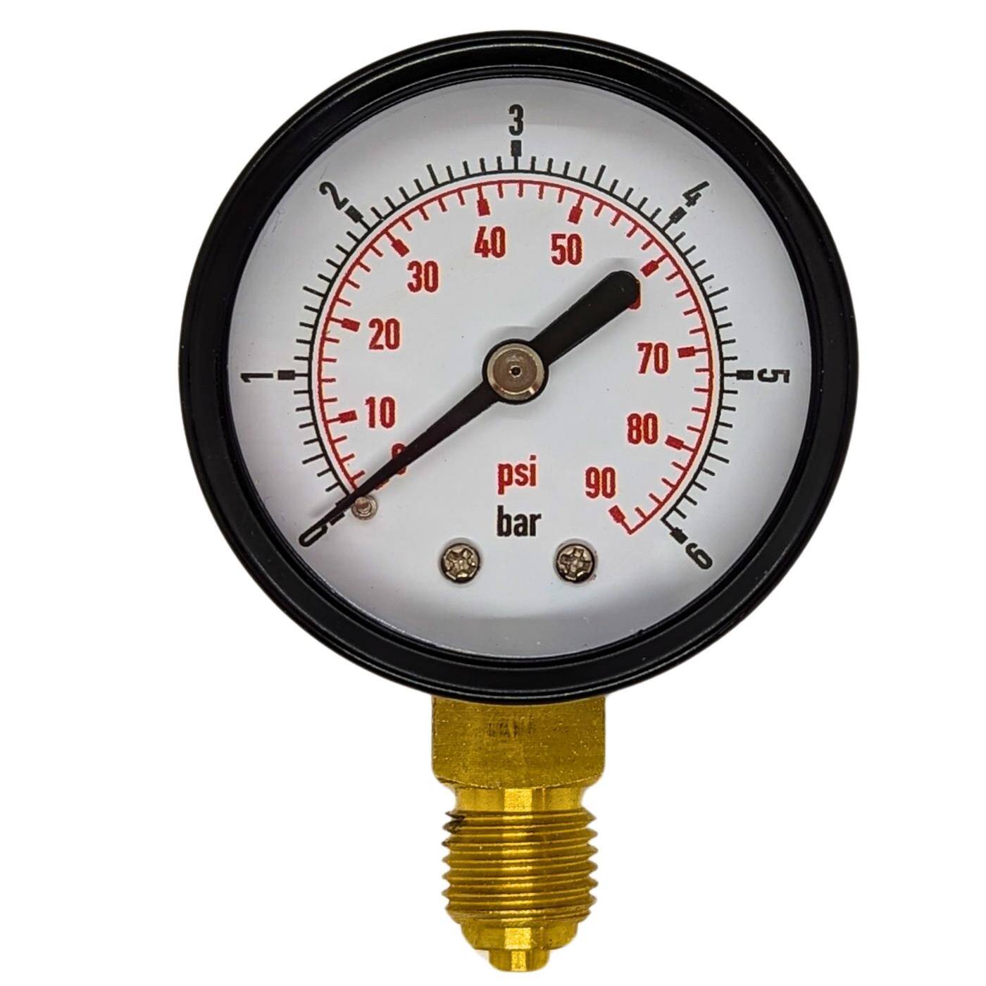 Manometer 0-4,0bar 1/4 Zoll Klasse 2,5 Anschluss unten Durchmesser 50mm Druckmesser für Druckluft und Wasser