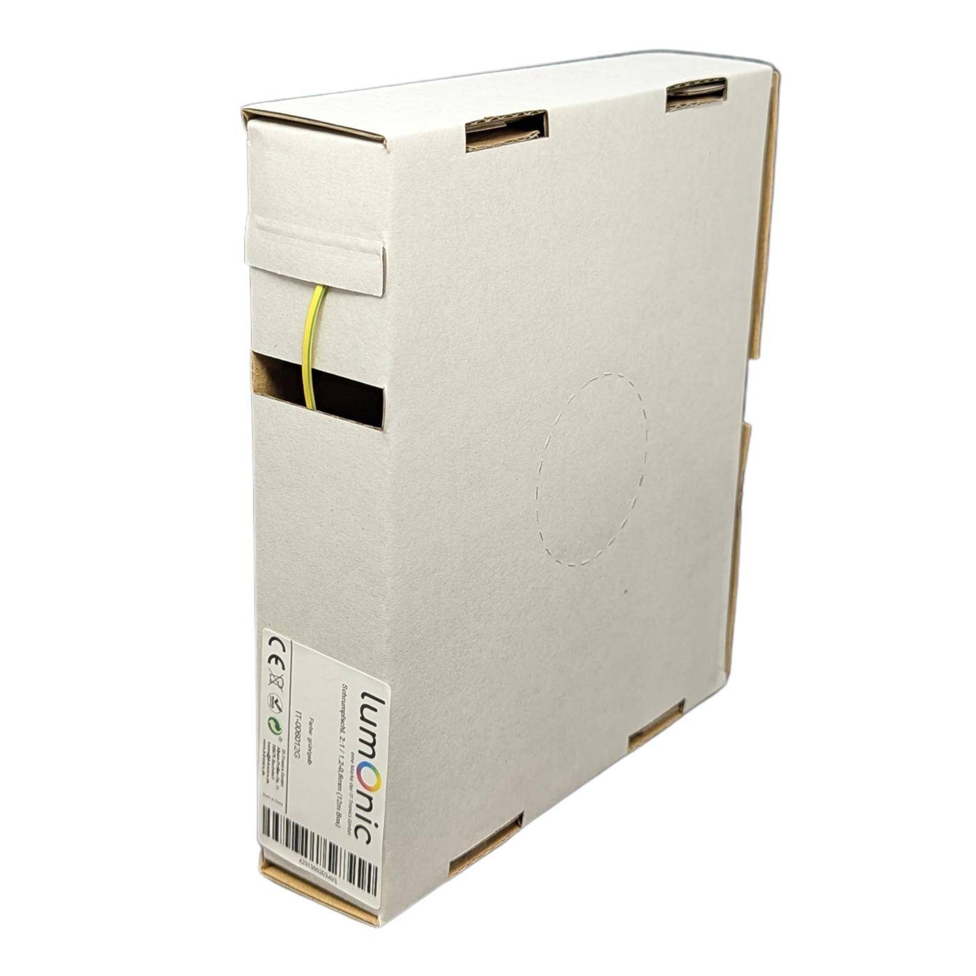 12m Schrumpfschlauch Box 2:1 1,2 -> 0,6mm Grün Gelb Flexibel