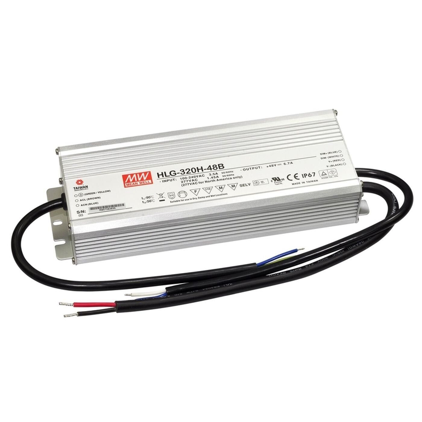 HLG-320H-12B 264W 12V 22A LED power supply Transformer Driver IP67 Dimmable 0-10V PWM