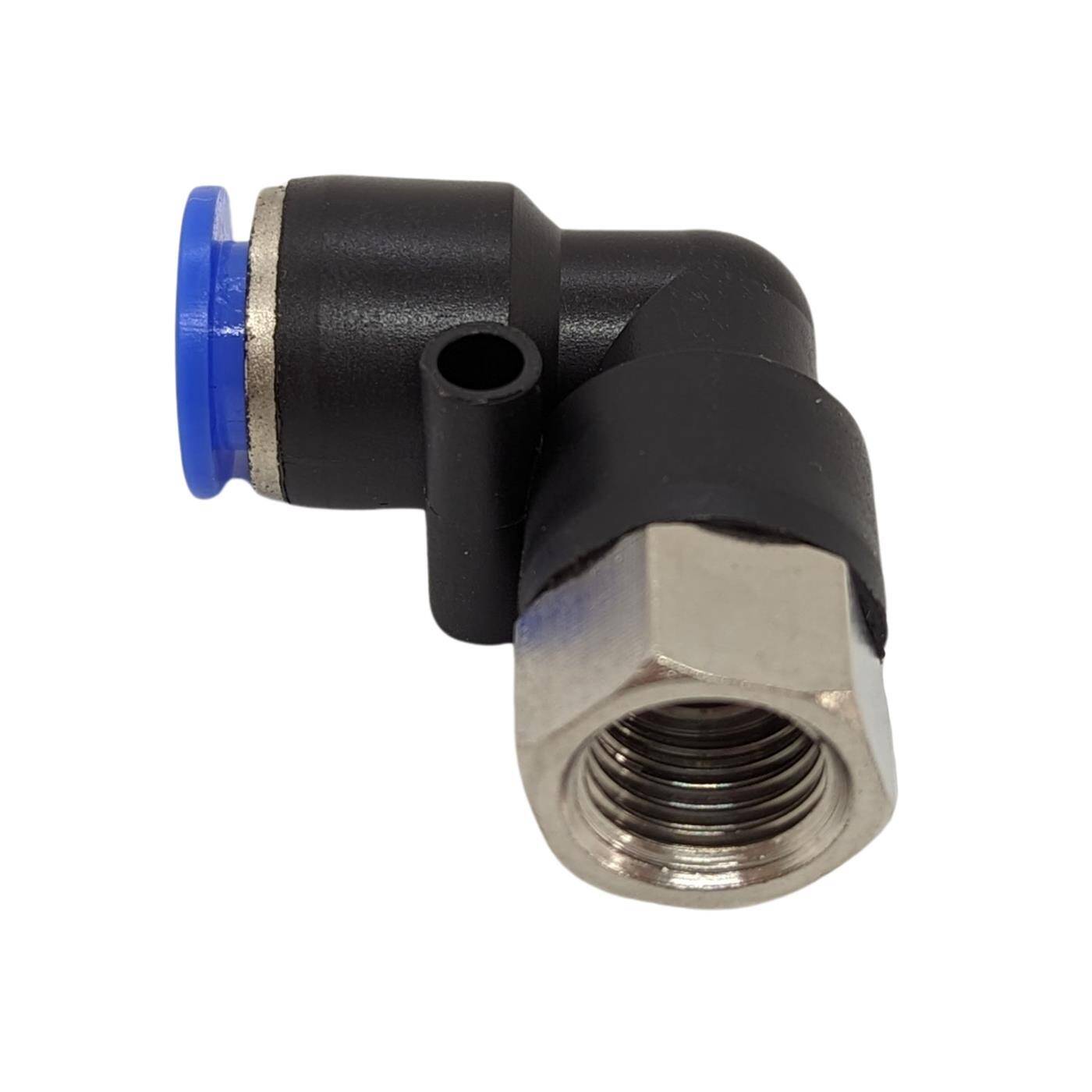 PU Schlauch 90° Steckverbinder Fitting mit Innengewinde 10mm*1/4Zoll Winkel-Verbinder L-Steckverbinder pneumatischer Steckverbinder Fitting Druckluft & Automatisierung