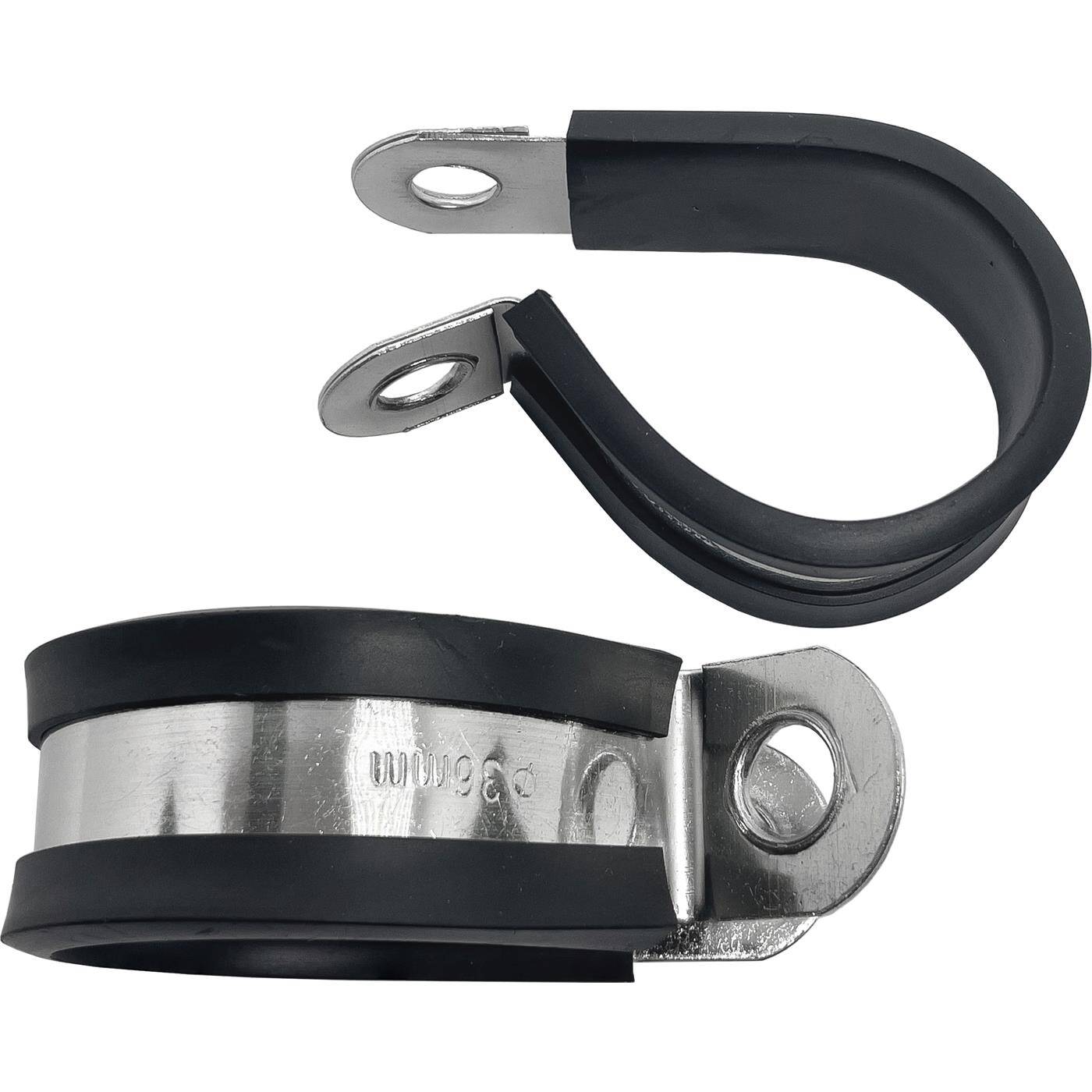 10x P-Clip Leitungsschelle Edelstahl V2A mit Gummi 36mm Rohrschelle Befestigungsschelle
